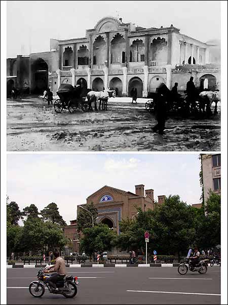بانک شاهی در میدان توپخانه ، سال 1280 – دوره قاجار – (بانک تجارت میدان امام خمینی)